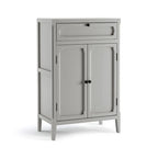 Armoire de rangement grise clair à 2 portes et 1 tiroir, simple