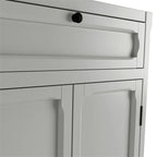 Armoire de rangement grise clair à 2 portes et 1 tiroir, simple