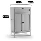 Armoire de rangement grise clair à 2 portes et 1 tiroir, simple