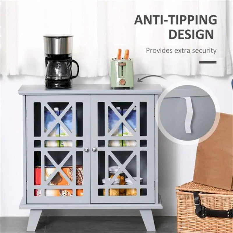 Armoire de rangement grise avec portes ventilées, 1 porte, simple