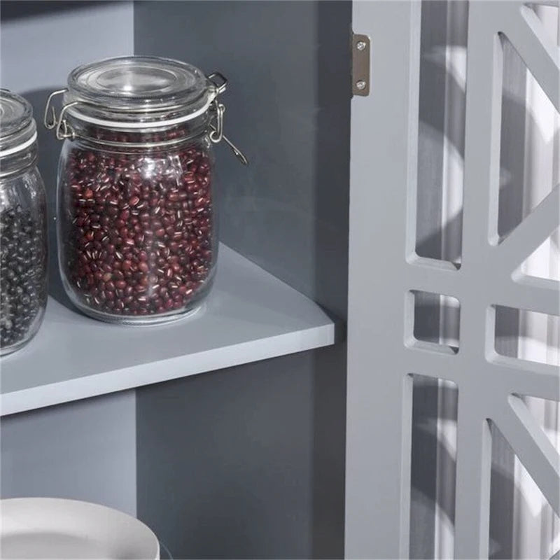 Armoire de rangement grise avec portes ventilées, 1 porte, simple