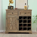 Buffet de style campagnard en bois, finition délavée grise ou espresso, avec porte-bouteilles – Assemblage par 1 personne
