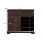 Buffet de style campagnard en bois, finition délavée grise ou espresso, avec porte-bouteilles – Assemblage par 1 personne