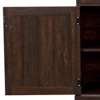 Buffet de style campagnard en bois, finition délavée grise ou espresso, avec porte-bouteilles – Assemblage par 1 personne