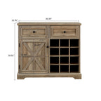 Buffet de style campagnard en bois, finition délavée grise ou espresso, avec porte-bouteilles – Assemblage par 1 personne