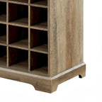 Buffet de style campagnard en bois, finition délavée grise ou espresso, avec porte-bouteilles – Assemblage par 1 personne
