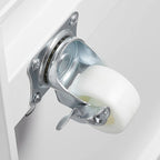 Meuble d'imprimante en métal blanc avec rangement, pour une personne, style armoire avec porte et roulettes