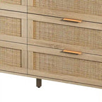 Meuble de rangement en rotin naturel à 6 tiroirs – Unité simple