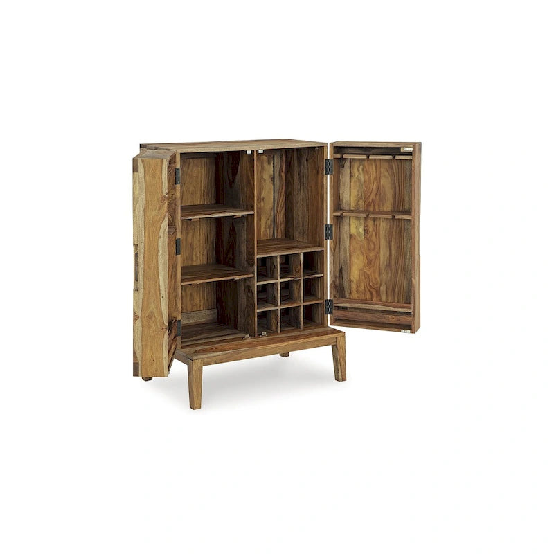 Meuble bar brun, bois, 32"L × 20"P × 45"H