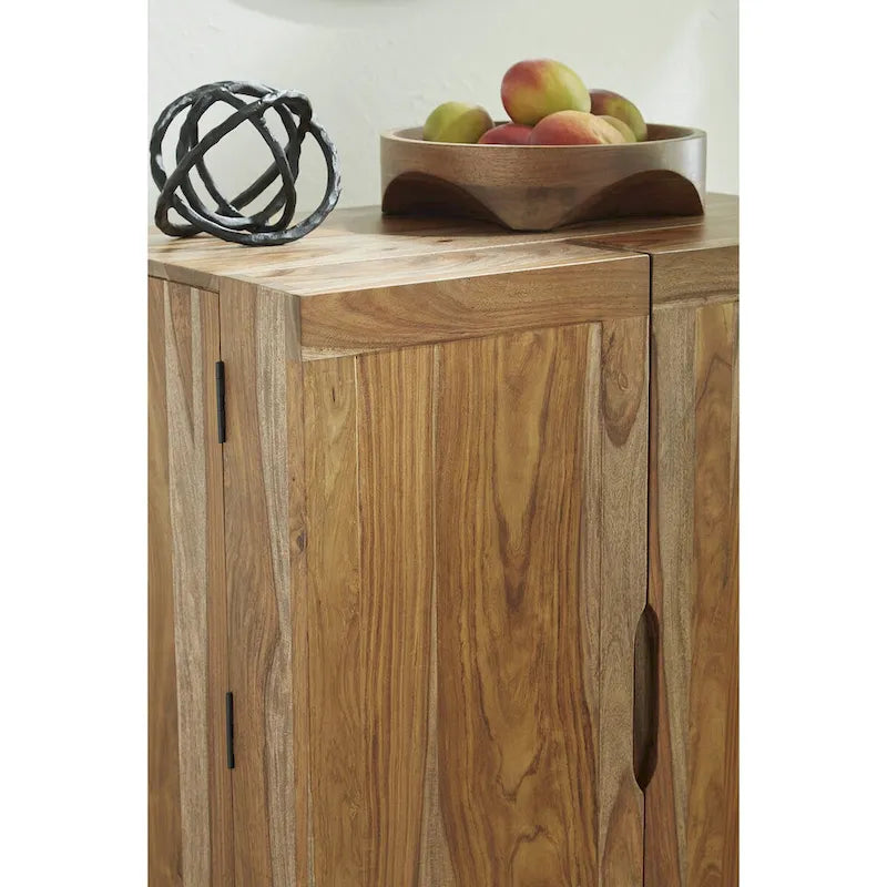 Meuble bar brun, bois, 32"L × 20"P × 45"H