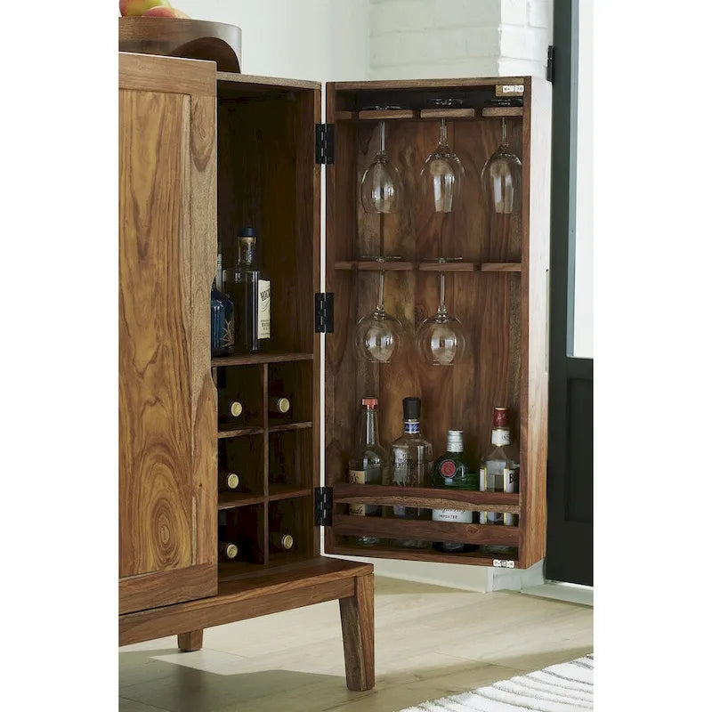 Meuble bar brun, bois, 32"L × 20"P × 45"H