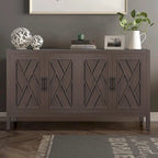 Vintage American Country Wooden Sideboard with Four Doors