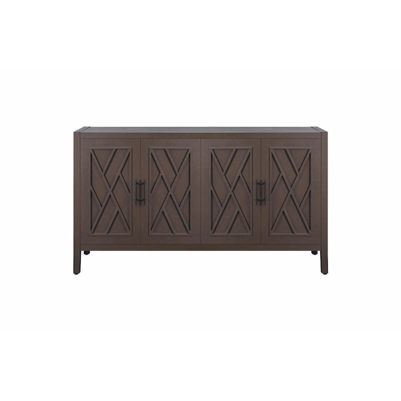 Buffet en bois naturel à 4 portes, brun, convient pour 1