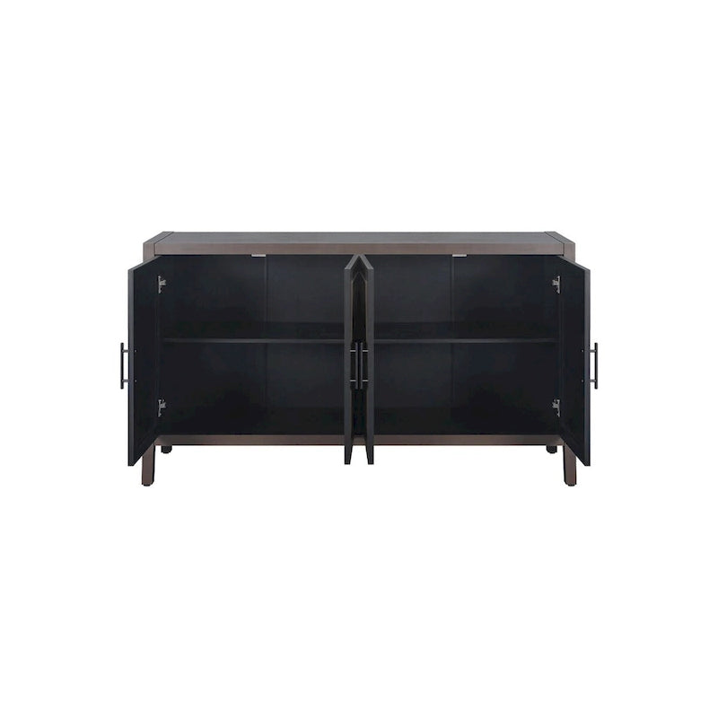 Buffet en bois naturel à 4 portes, brun, convient pour 1