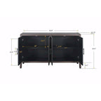 Buffet en bois naturel à 4 portes, brun, convient pour 1