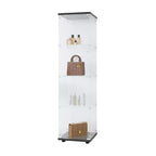 Vitrine en verre 4 étagères avec porte – Blanc/Noir – Simple