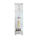 Vitrine en verre 4 étagères avec porte – Blanc/Noir – Simple