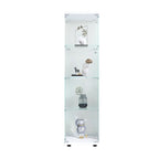 Vitrine en verre 4 étagères avec porte – Blanc/Noir – Simple