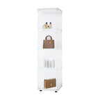 Vitrine en verre 4 étagères avec porte – Blanc/Noir – Simple
