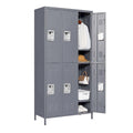 Casier de rangement en métal gris à 6 portes avec serrure, 6 personnes