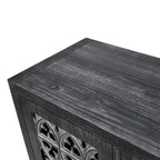 Buffet bahut antique noir à 4 portes, ménage de 1 à 2 personnes