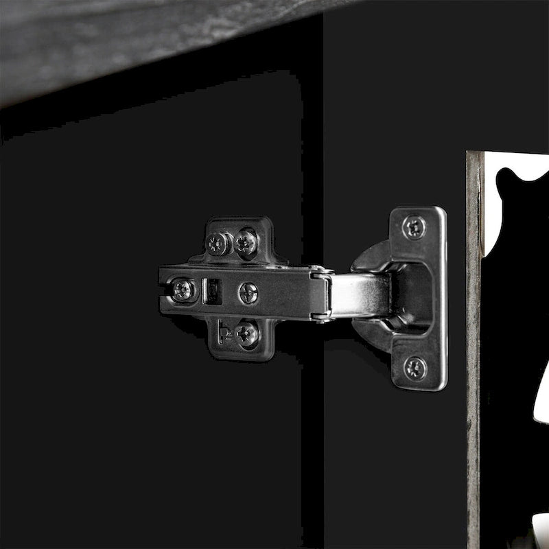Buffet bahut antique noir à 4 portes, ménage de 1 à 2 personnes