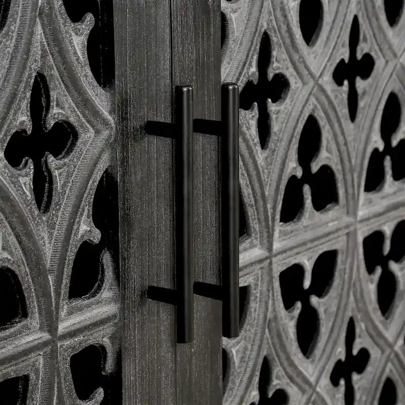 Buffet bahut antique noir à 4 portes, ménage de 1 à 2 personnes