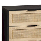 Commode en rotin noir à 6 tiroirs, simple
