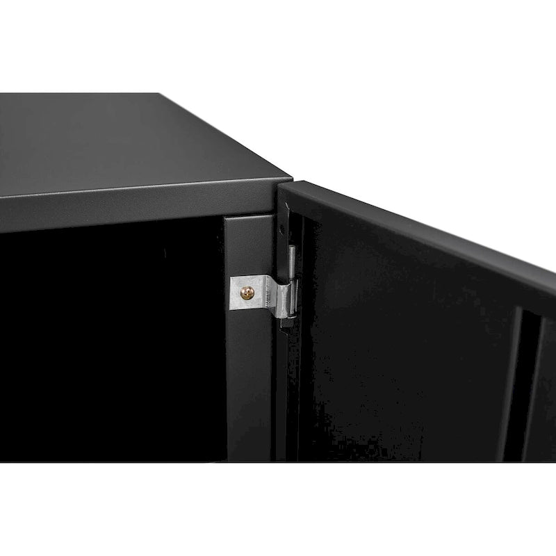 Meuble pour imprimante mobile en acier noir à 2 portes avec roulettes, utilisateur unique
