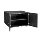 Meuble pour imprimante mobile en acier noir à 2 portes avec roulettes, utilisateur unique