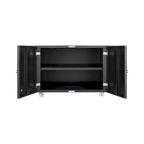 Meuble pour imprimante mobile en acier noir à 2 portes avec roulettes, utilisateur unique