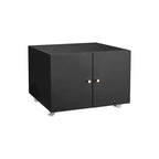 Meuble pour imprimante mobile en acier noir à 2 portes avec roulettes, utilisateur unique