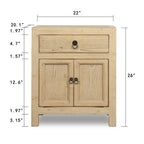 Table de chevet en bois beige avec 1 tiroir, simple