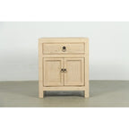 Table de chevet en bois beige avec 1 tiroir, simple