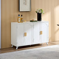 Buffet bahut blanc 4 portes avec étagères réglables