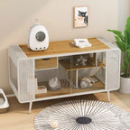 Niche pour chat moderne blanche avec verre trempé, pour 1 à 2 chats