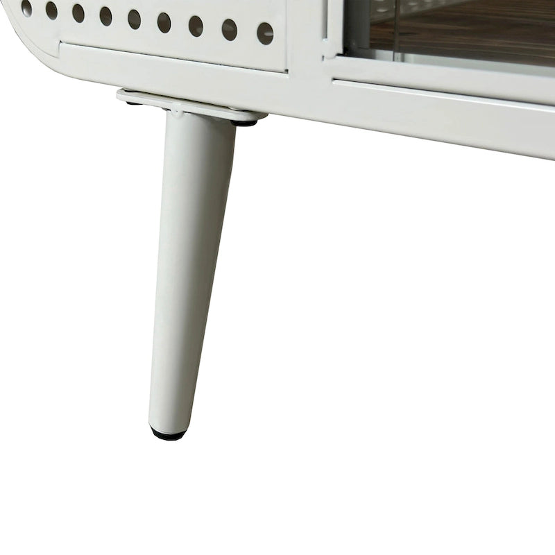 Niche pour chat moderne blanche avec verre trempé, pour 1 à 2 chats